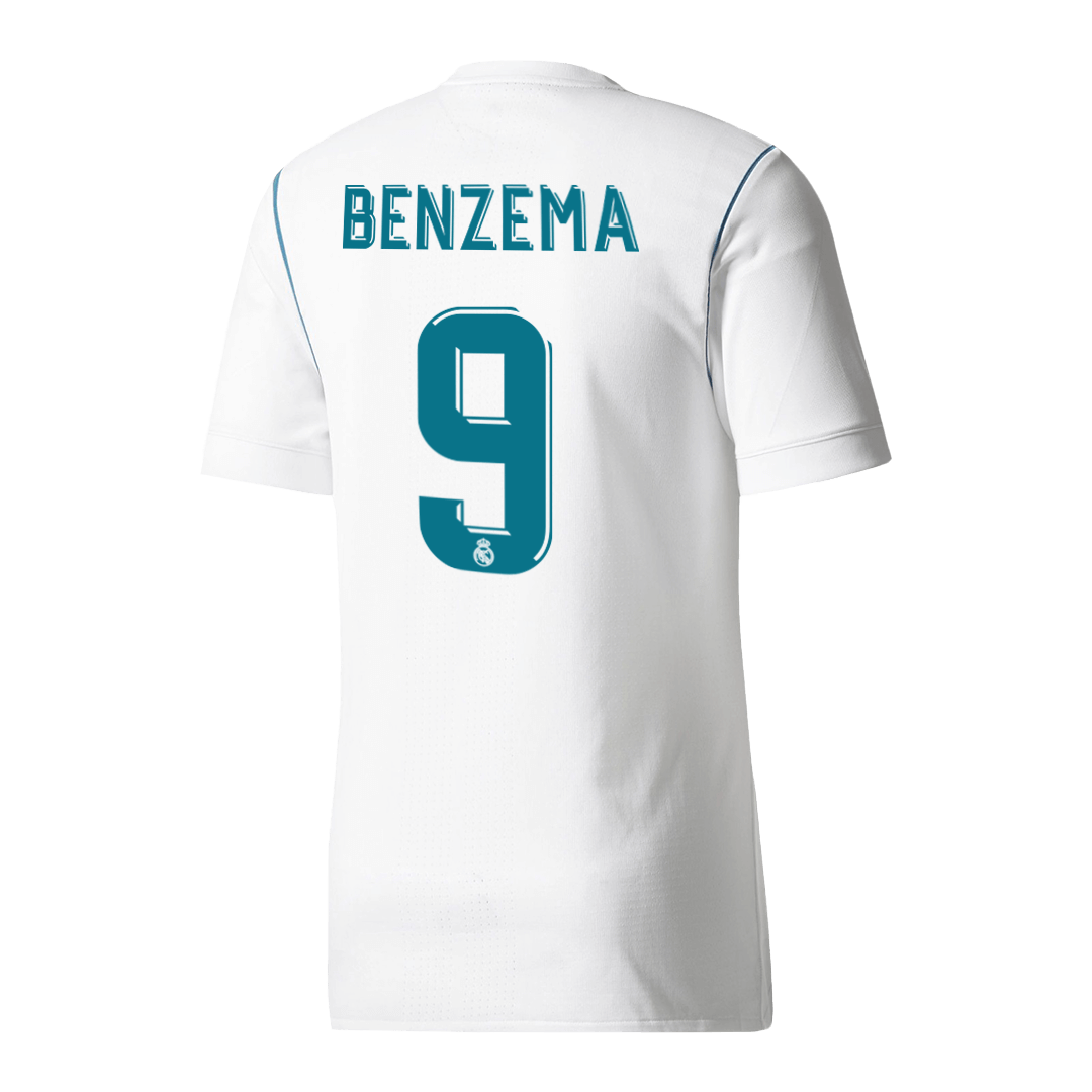 BENZEMA #9 Real Madrid Hemmatröja 2017/18 Retro Tröja
 Vit