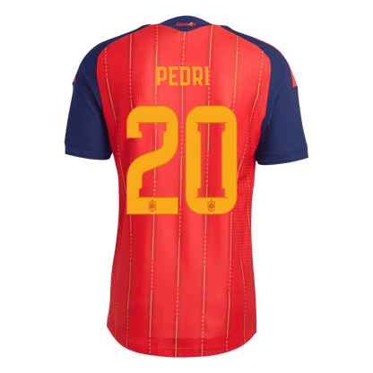 Spanien Tröja PEDRI #20 2026 Mästaredition Hemma Autentisk (2 Stjärnor)-3