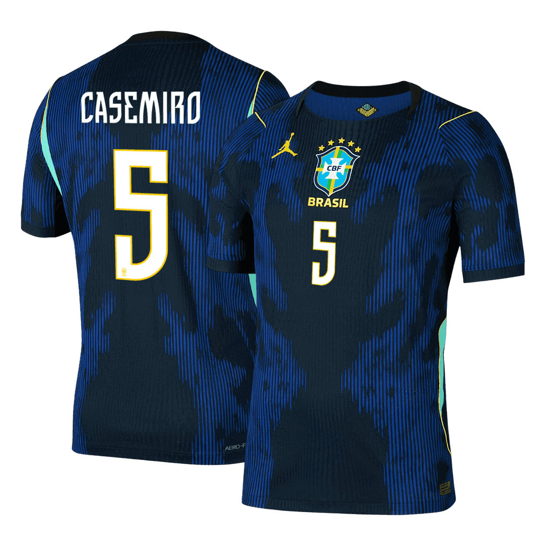Brasilien Tröja CASEMIRO #5 2026 Borta Autentisk Mörkblå