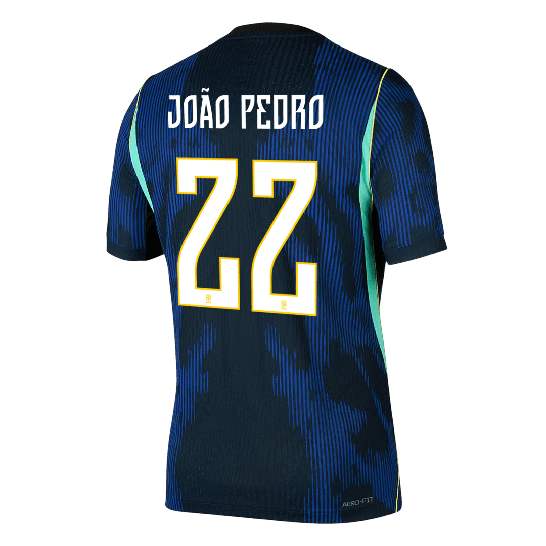 Brasilien Tröja JOÃO PEDRO #22 2026 Borta Autentisk Mörkblå