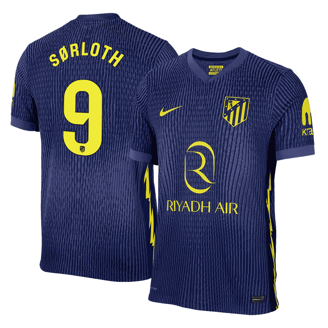Atletico Madrid Tröja SØRLOTH #9 2025/26 Borta Autentisk Mörkblå