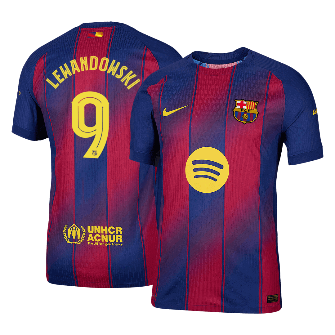 Barcelona Tröja LEWANDOWSKI #9 2025/26 Hemma Röd & Blå - UCL
