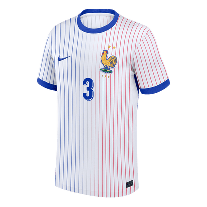 Frankrike Tröja MENDY #3 Euro 2024 Borta Vit-8