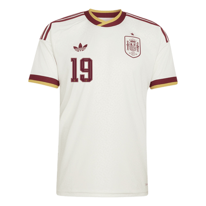 Spanien Tröja LAMINE YAMAL #19 2026 Borta Vit-3
