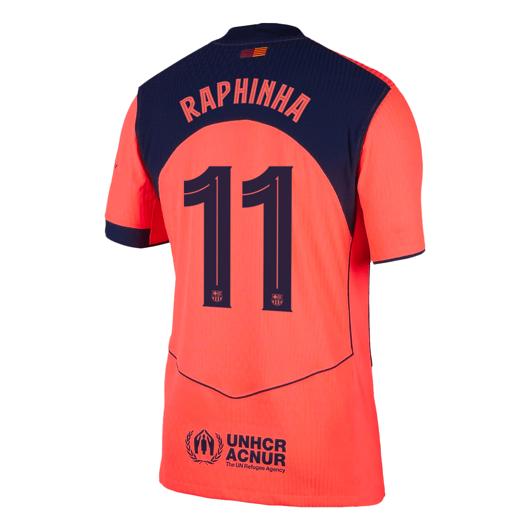 Barcelona Tröja RAPHINHA #11 2025/26 Tredje Orange - UCL