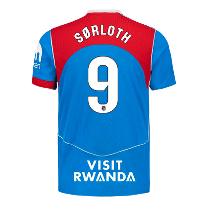 Atletico Madrid Tröja SØRLOTH #9 2025/26 Tredje Autentisk Blå-12