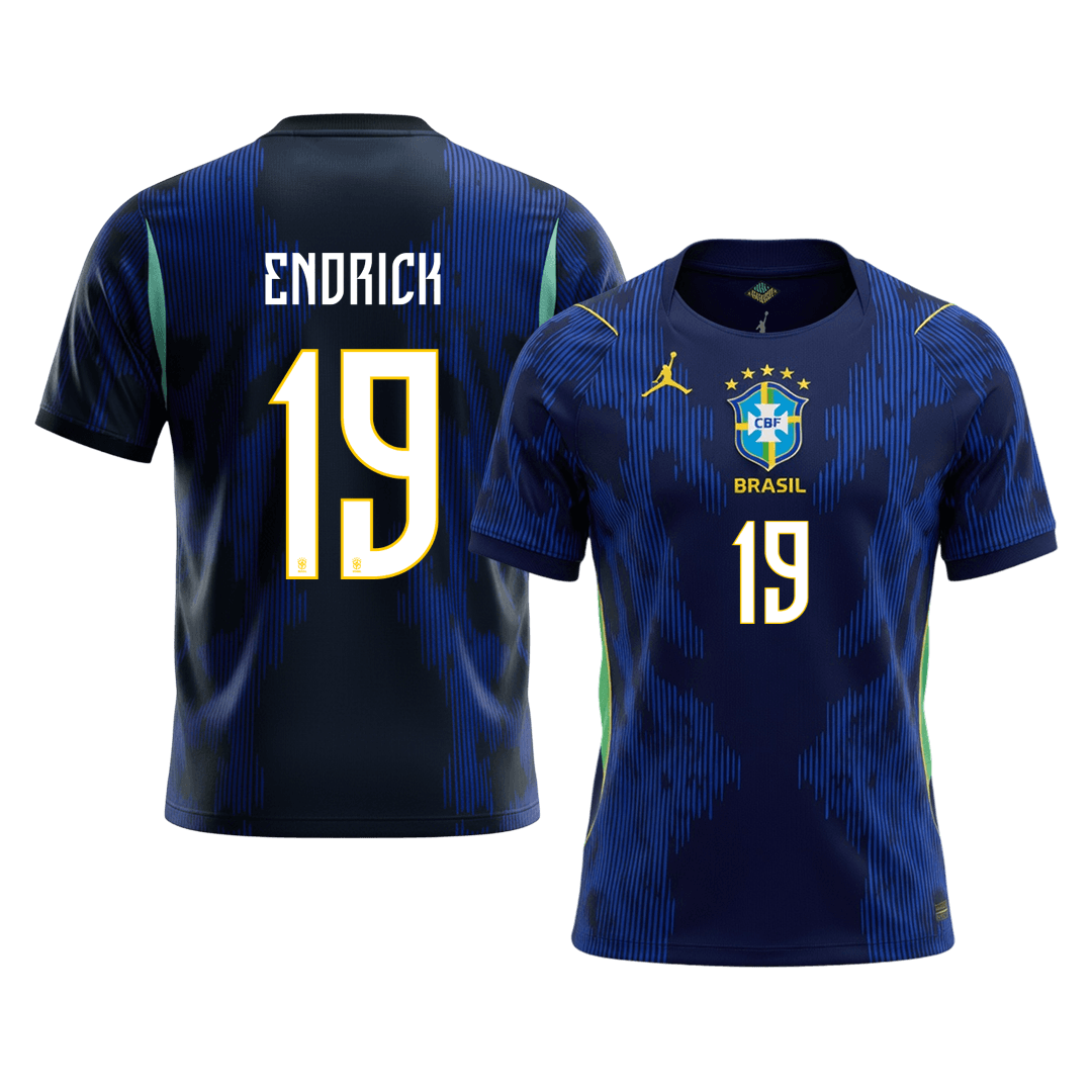 Brasilien Tröja ENDRICK #19 2026 Borta Mörkblå