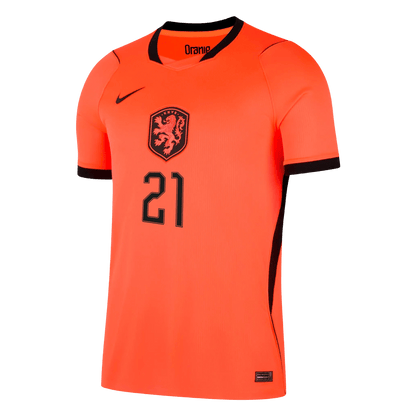 Nederländerna Tröja F.DE JONG #21 2026 Hemma Orange-8
