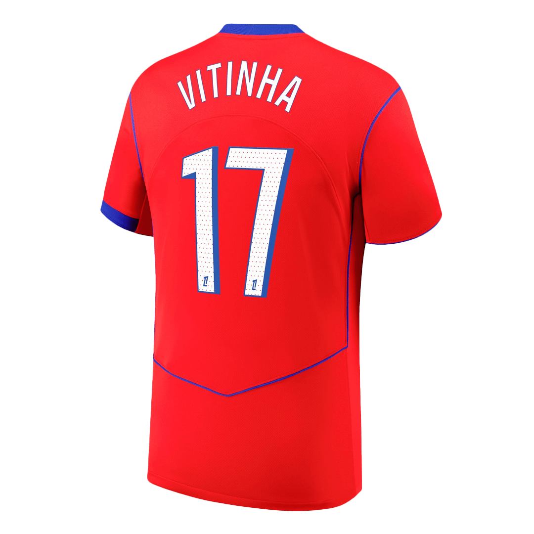 PSG Tröja VITINHA #17 2025/26 Tredje Röd-8