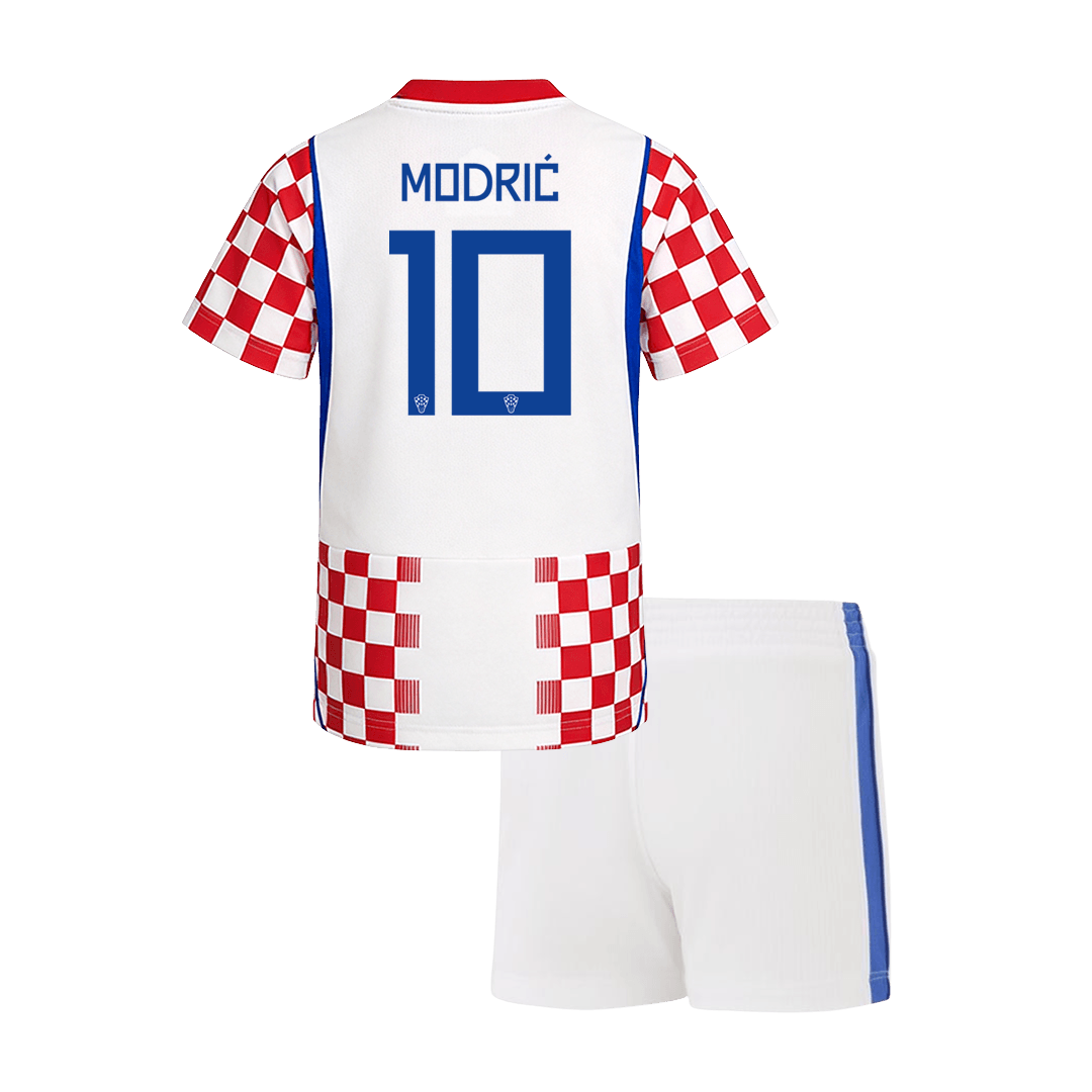 Kroatien Tröja MODRIĆ #10 2026 Hemma Röd & Vit Barn