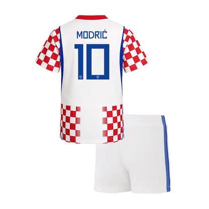 Kroatien Tröja MODRIĆ #10 2026 Hemma Röd & Vit Barn