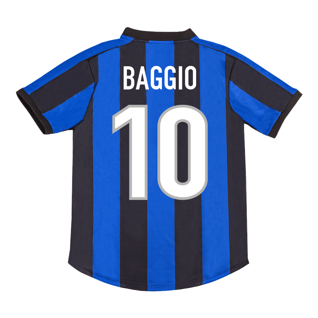 BAGGIO #10 Inter Milan Hemmatröja 1999/00 Retro Tröja
 Blå och svart