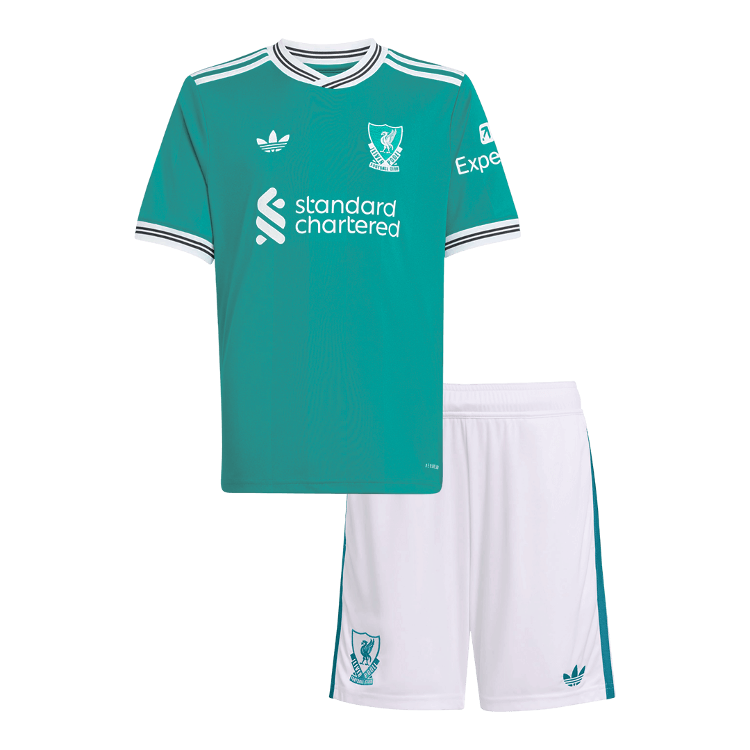 Liverpool Tröja 2025/26 Tredje Grön Barn
