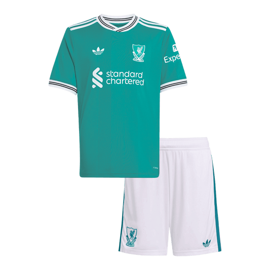 Liverpool Tröja 2025/26 Tredje Grön Barn