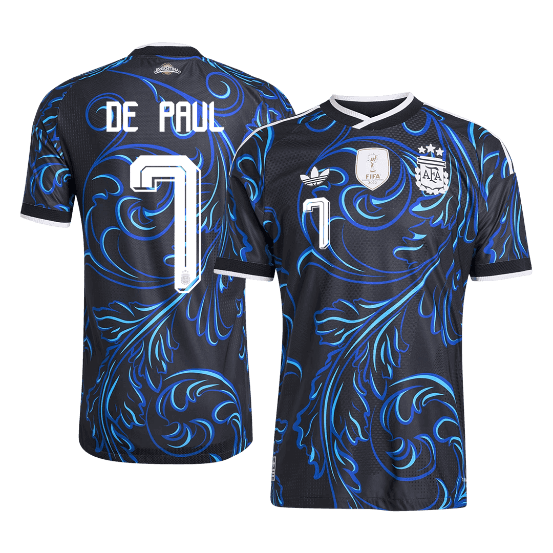 Argentina Tröja DE PAUL #7 2026 Borta Autentisk Svart