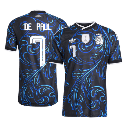 Argentina Tröja DE PAUL #7 2026 Borta Autentisk Svart