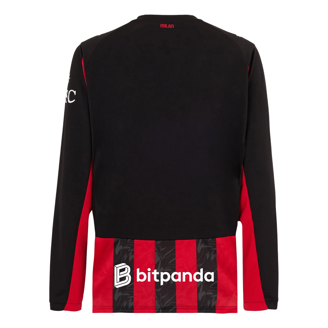 AC Milan Tröja 2025/26 Hemma Långärmad Röd & Svart-12