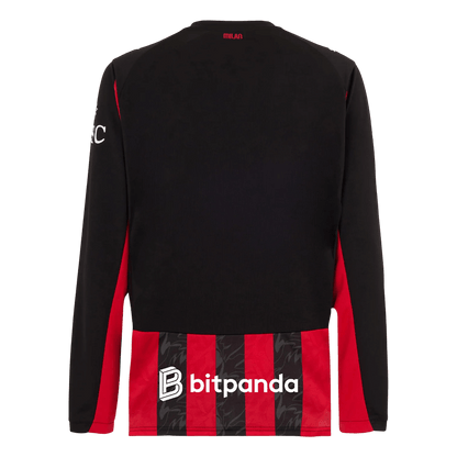 AC Milan Tröja 2025/26 Hemma Långärmad Röd & Svart-12