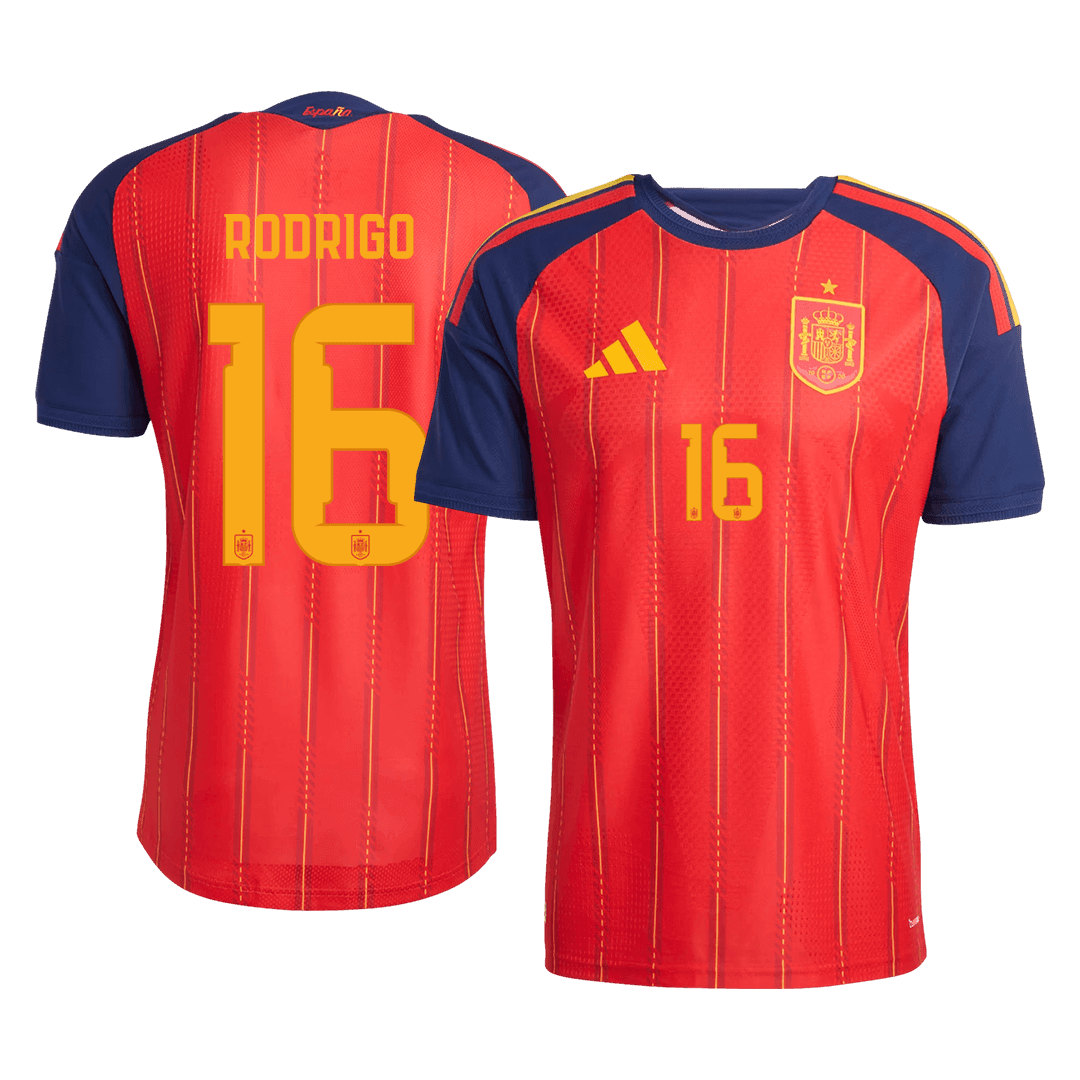 Spanien Tröja RODRIGO #16 2026 Hemma Autentisk Röd