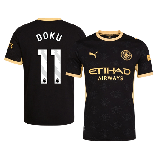 Manchester City Tröja DOKU #11 2026/27 Borta Autentisk Svart