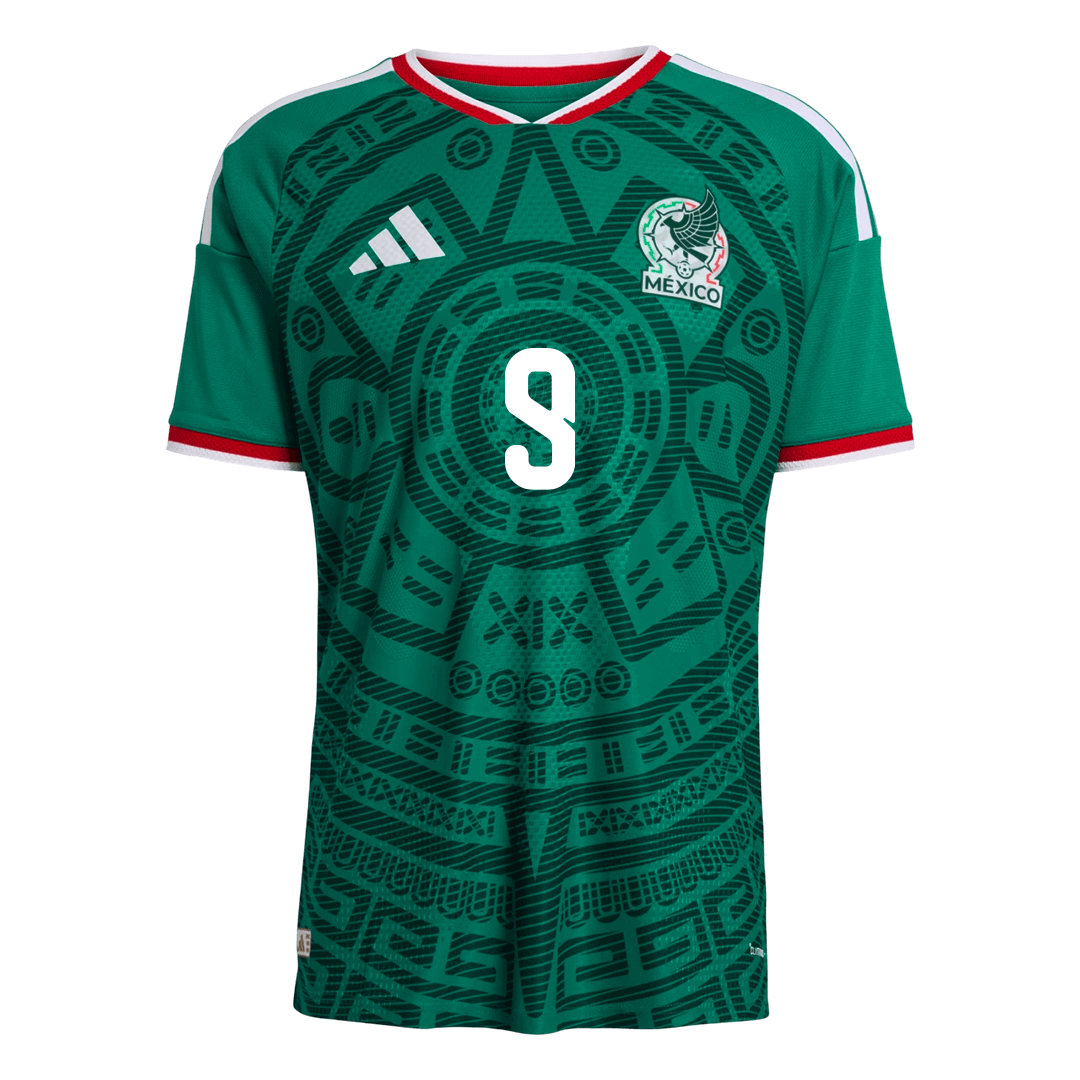 Mexiko Tröja Raúl #9 2026 Hemma Autentisk Grön