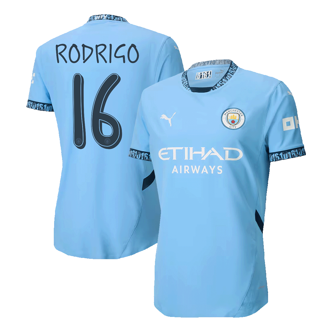 Manchester City Tröja RODRIGO #16 2024/25 Hemma Blå - UCL