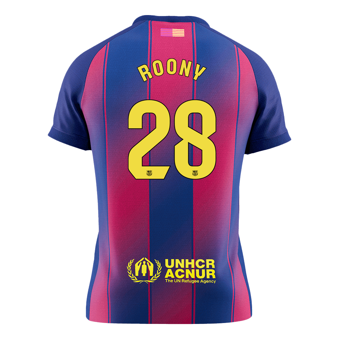 ROONY #28 Barcelona Tröja 2025/26 Hemma Premium Röd & Blå