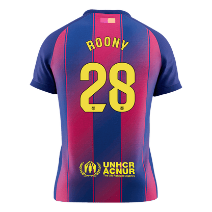 ROONY #28 Barcelona Tröja 2025/26 Hemma Premium Röd & Blå-9