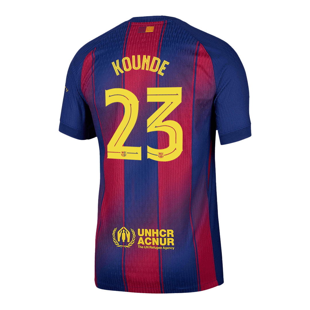 Barcelona Tröja KOUNDE #23 2025/26 Hemma Röd & Blå - UCL-14