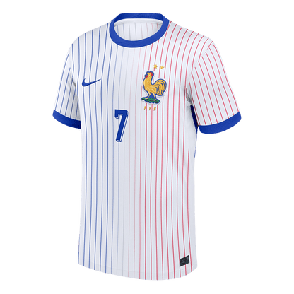 Frankrike Tröja GRIEZMANN #7 Euro 2024 Borta Vit-8