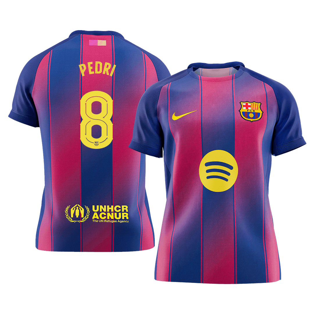 PEDRI #8 Barcelona Tröja 2025/26 Hemma Premium Röd & Blå - UCL