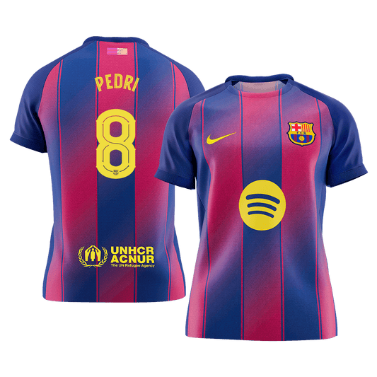 PEDRI #8 Barcelona Tröja 2025/26 Hemma Premium Röd & Blå - UCL