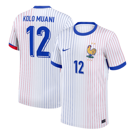 Frankrike Tröja KOLO MUANI #12 Euro 2024 Borta Vit