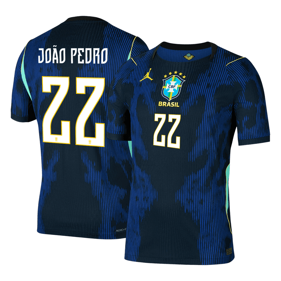 Brasilien Tröja JOÃO PEDRO #22 2026 Borta Autentisk Mörkblå