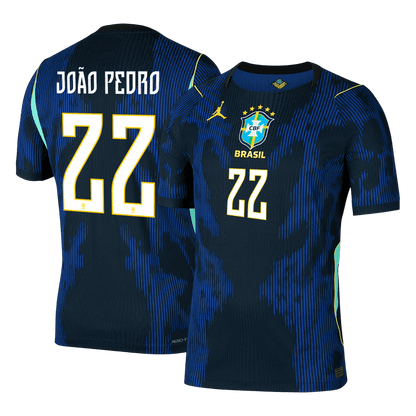 Brasilien Tröja JOÃO PEDRO #22 2026 Borta Autentisk Mörkblå