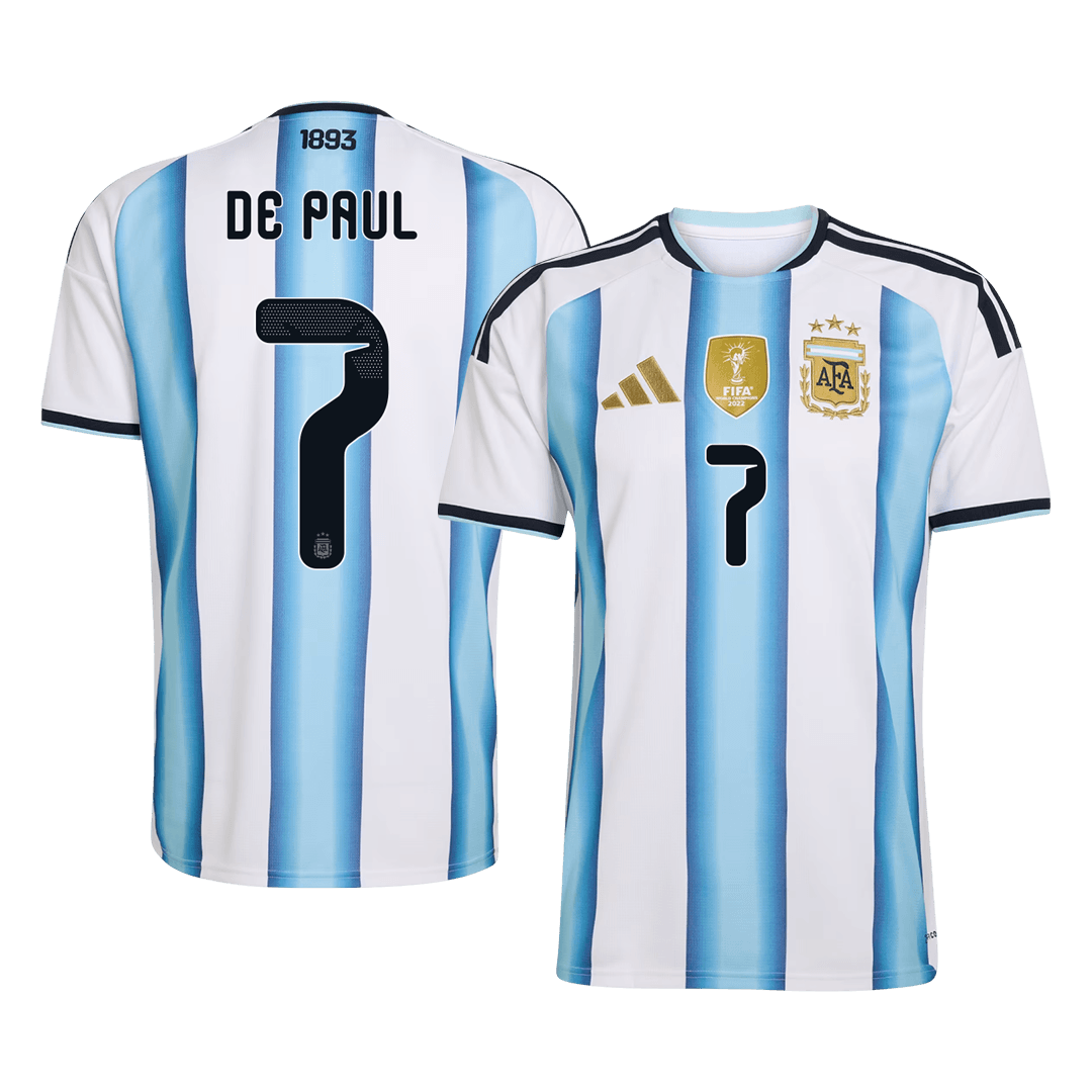 DE PAUL #7 Argentina Tröja 2026 Hemma Premium Blå & Vit