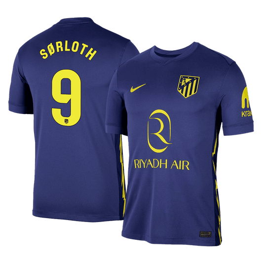 Atletico Madrid Tröja SØRLOTH #9 2025/26 Borta Mörkblå