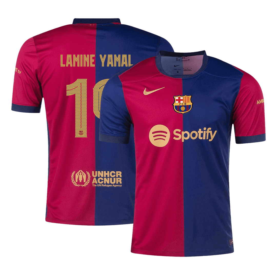 Barcelona Tröja LAMINE YAMAL #19 2024/25 Hemma Röd & Blå - UCL