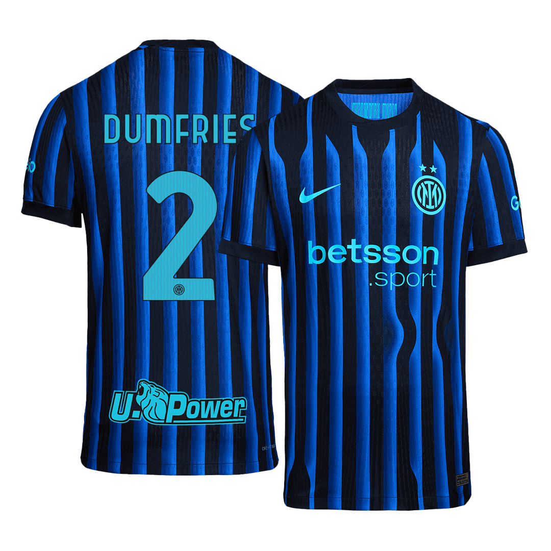 Inter Milan Tröja DUMFRIES #2 2025/26 Hemma Autentisk Blå och svart