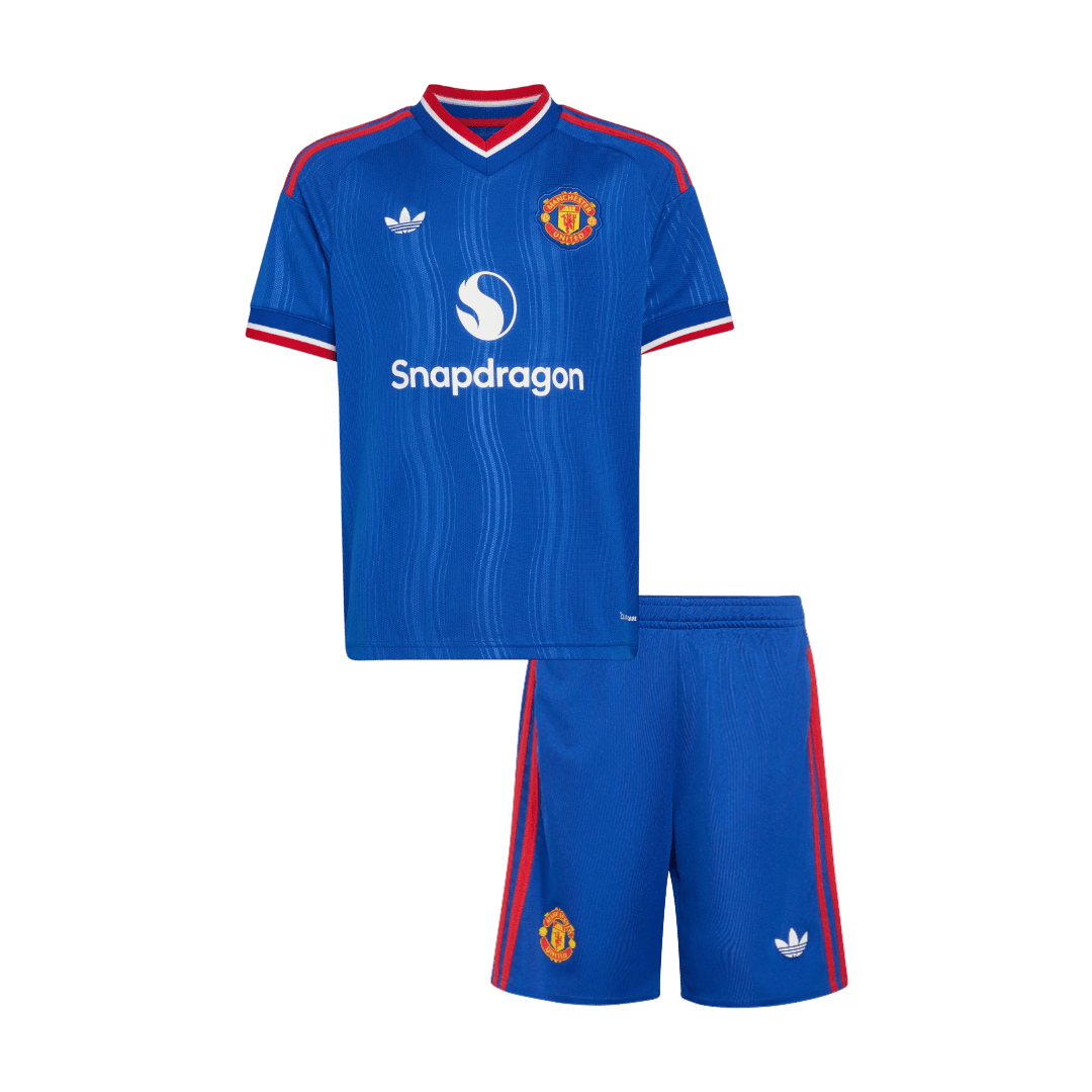 Manchester United Tröja 2026/27 Borta Autentisk Blå Barn Autentisk