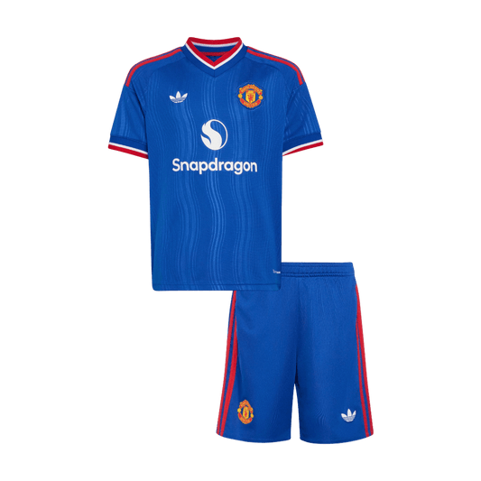 Manchester United Tröja 2026/27 Borta Autentisk Blå Barn Autentisk