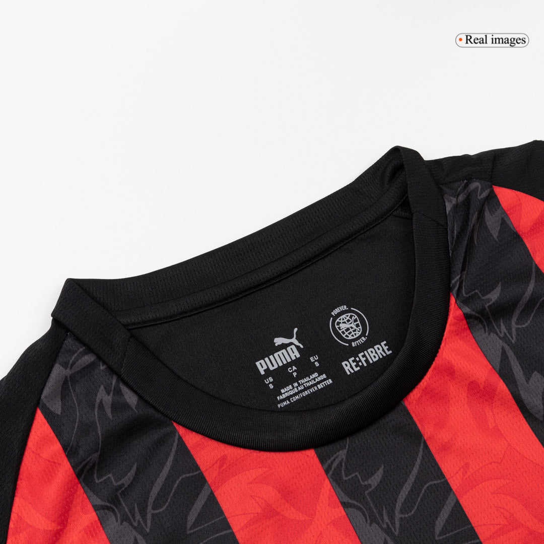 AC Milan Tröja 2025/26 Hemma Långärmad Röd & Svart-10
