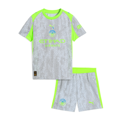 Manchester City Tröja 2025/26 Tredje Grå Barn