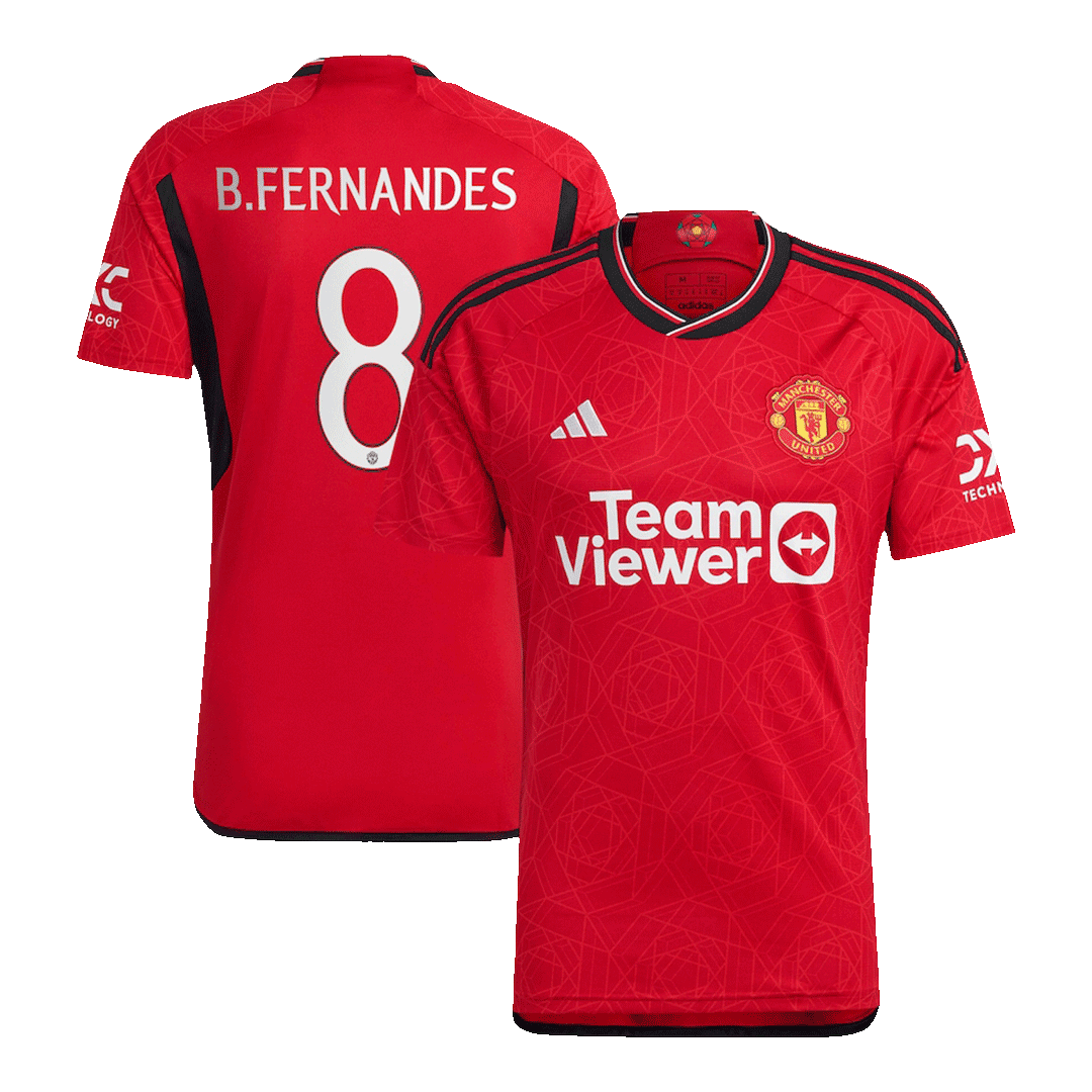 Manchester United Tröja B.FERNANDES #8 2023/24 Hemma Röd - UCL