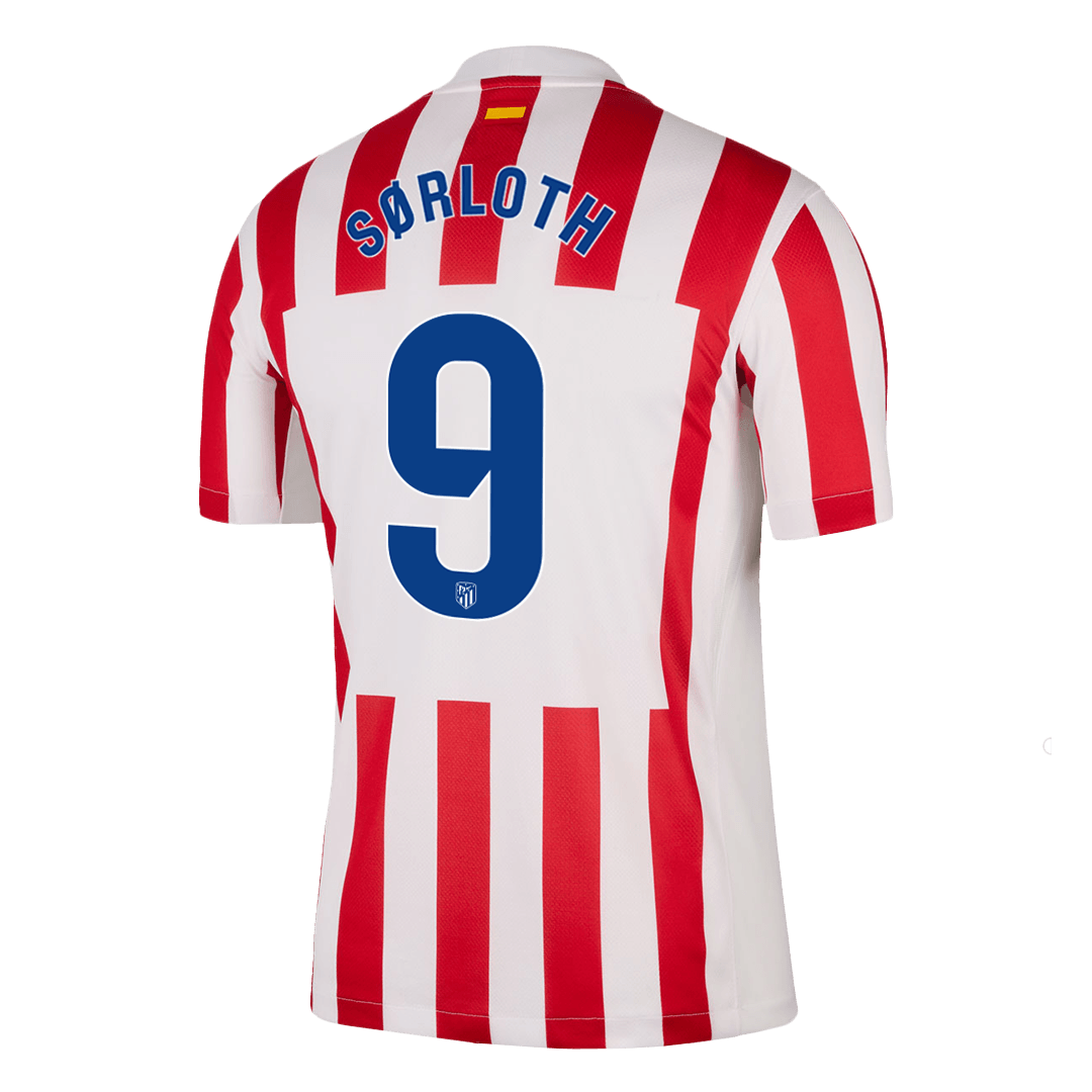 Atletico Madrid Tröja SØRLOTH #9 2025/26 Hemma Röd & Vit