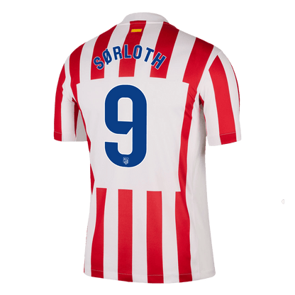 Atletico Madrid Tröja SØRLOTH #9 2025/26 Hemma Röd & Vit-11