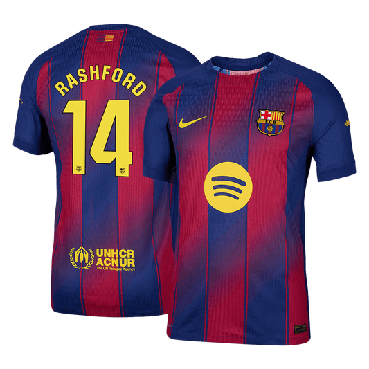 Barcelona Tröja RASHFORD #14 2025/26 Hemma Röd & Blå