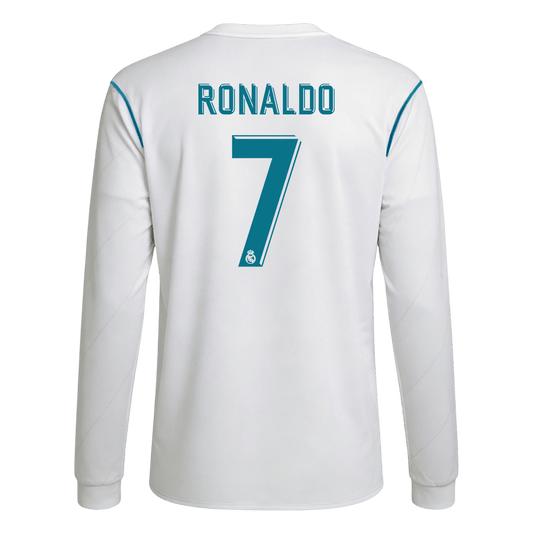 RONALDO #7 Real Madrid Hemmatröja 2017/18 Retro Tröja
 Vit
