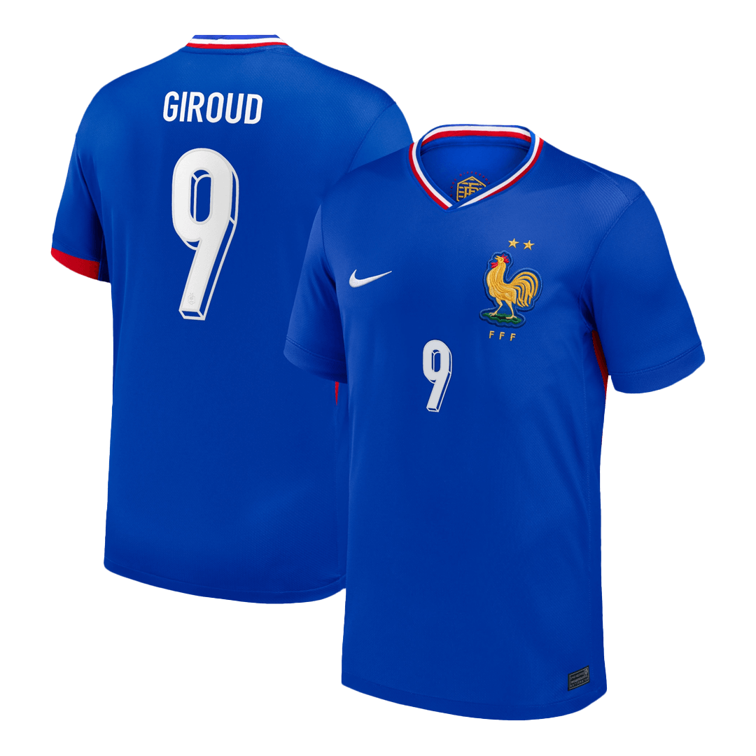Frankrike Tröja GIROUD #9 Euro 2024 Hemma Blå