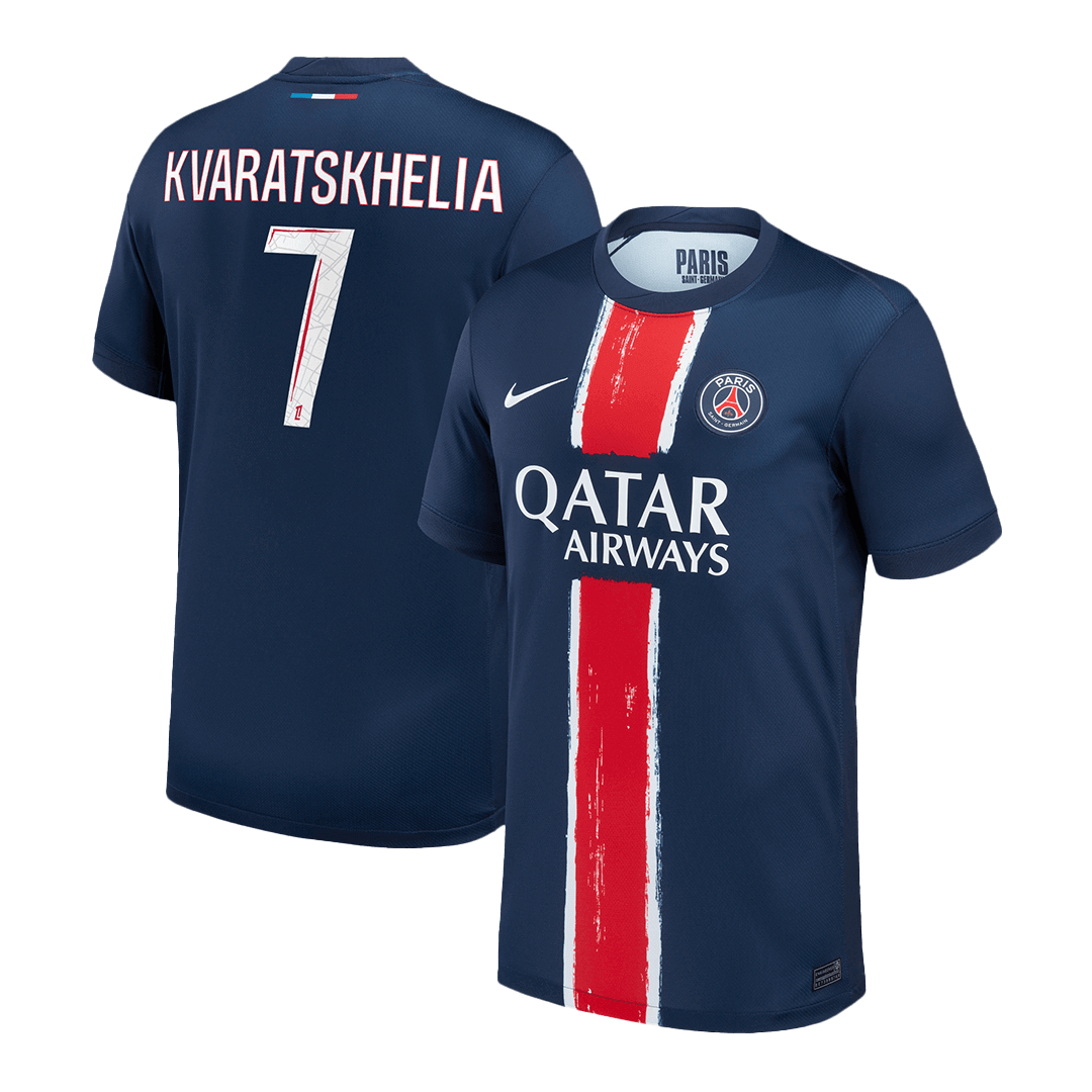 PSG Tröja KVARATSKHELIA #7 2024/25 Hemma Mörkblå